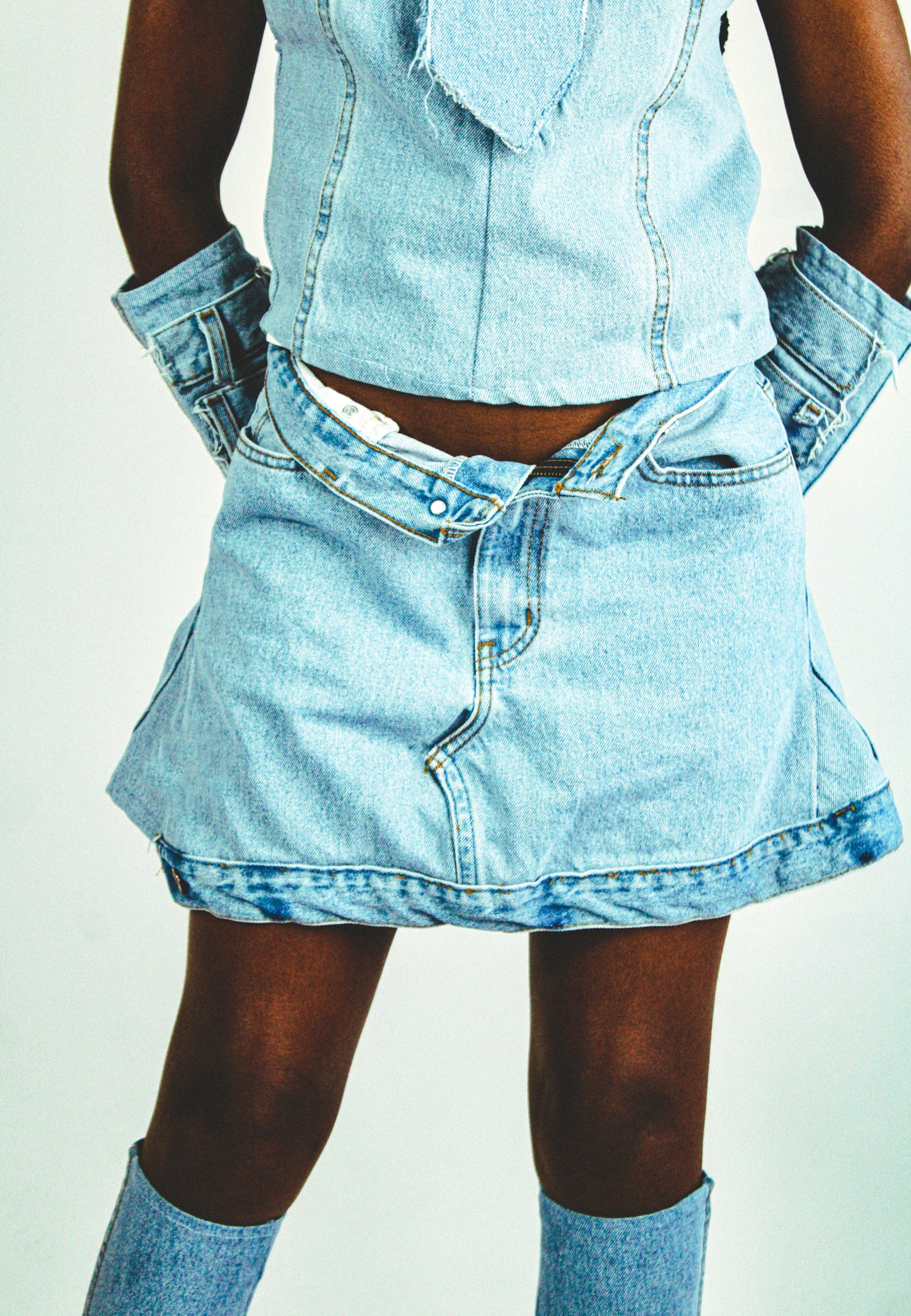 Denim Waistband Skirt