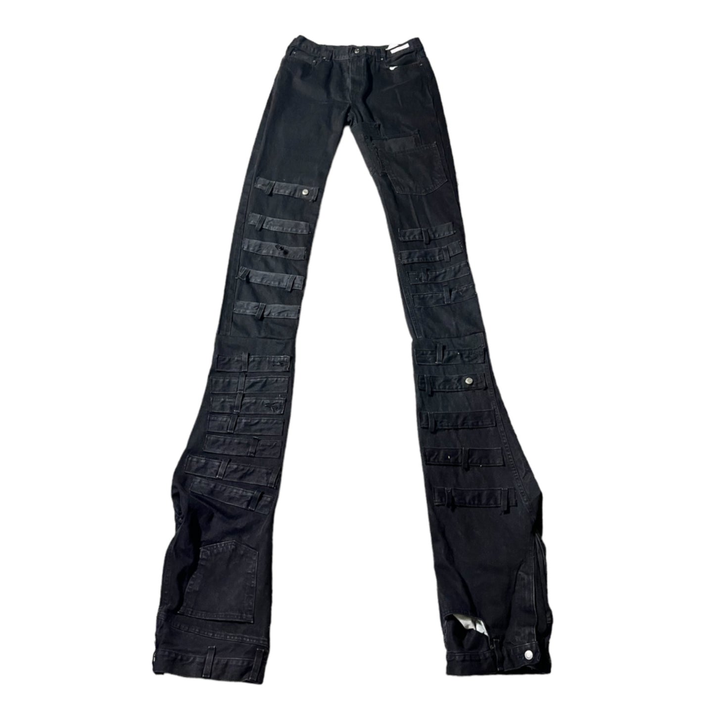 Waistband Stacked Patchwork Denim