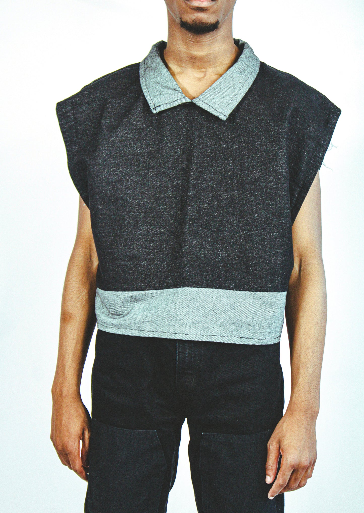 Denim Collared Vest