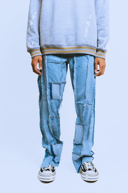 Frayed Patchwork Denim